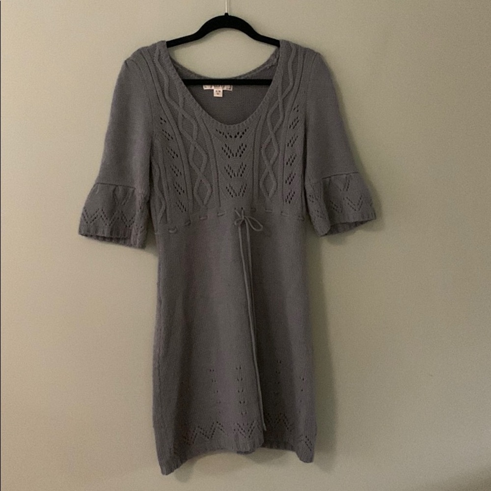 Gray Cable Knit Tunic